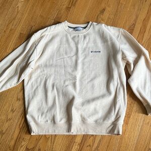 Columbia Men's Off-White Crewneck Light Weight Sweatshirt  Excellent Condition
